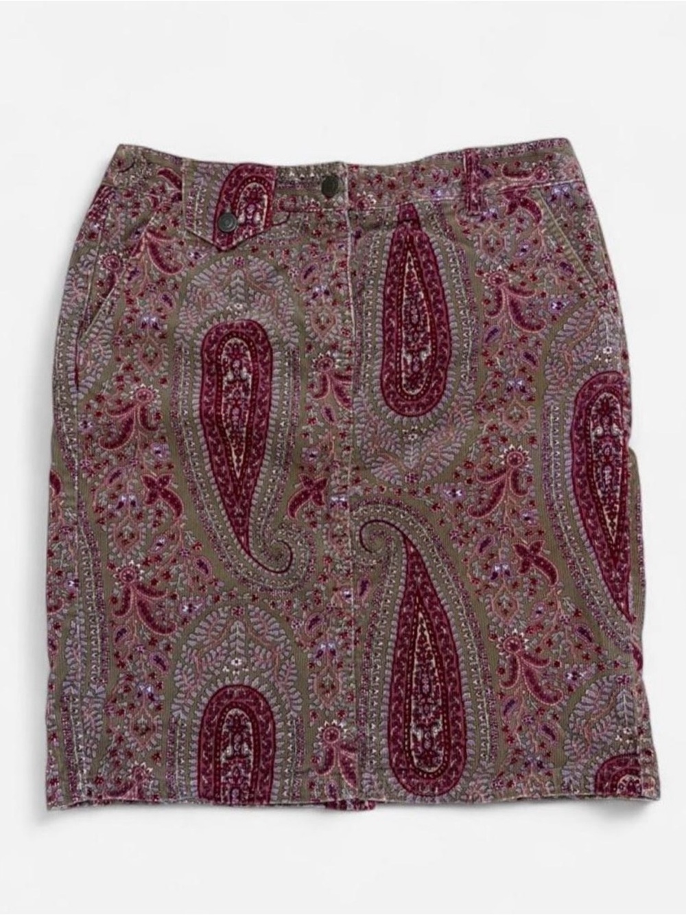 LOFT Paisley Skirt in Mauve and Taupe Tones